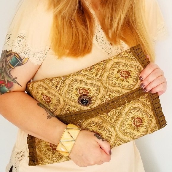 Refashioned Vintage Needlepoint Clutch - Picture 4 of 4